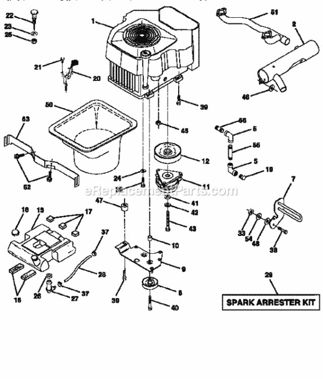 Page E Diagram and Parts List for 917251551  Craftsman Lawn Tractor
