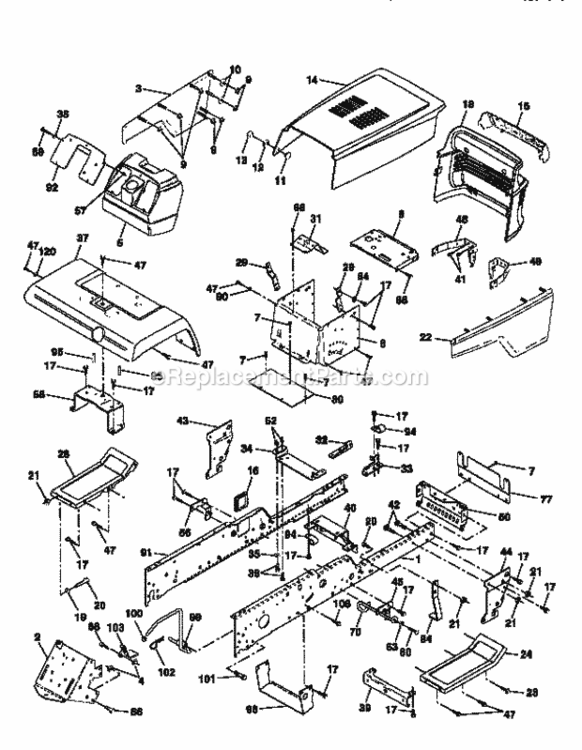 Page B Diagram and Parts List for 917251560  Craftsman Lawn Tractor