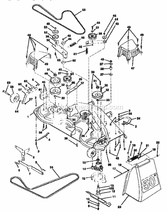 Page J Diagram and Parts List for 917251561  Craftsman Lawn Tractor