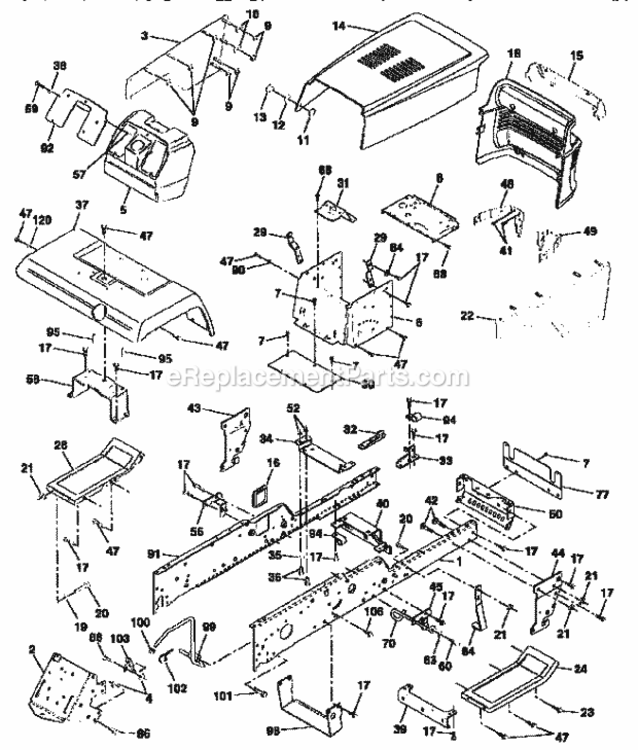 Page B Diagram and Parts List for 917251561  Craftsman Lawn Tractor