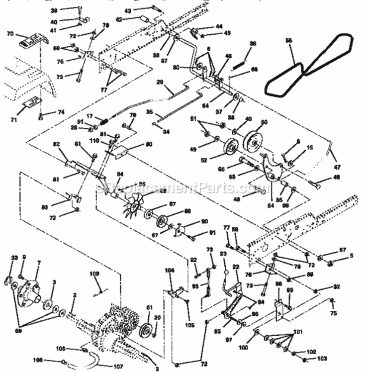 Page C Diagram and Parts List for 917251561  Craftsman Lawn Tractor