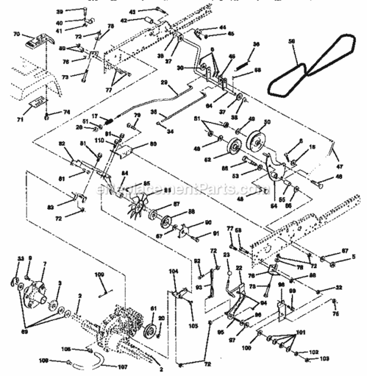 Page C Diagram and Parts List for 917251572  Craftsman Lawn Tractor