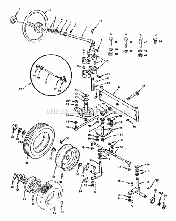 Page C Diagram and Parts List for 91725160  Craftsman Lawn Tractor
