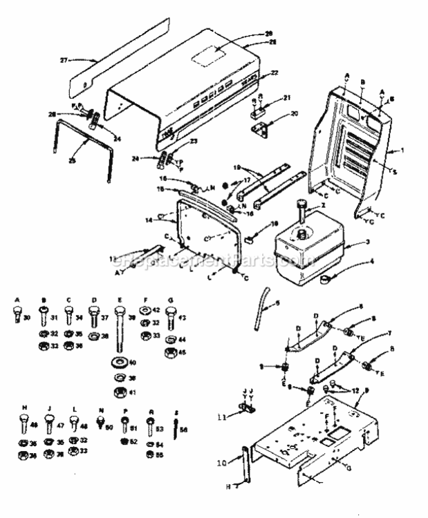 Page B Diagram and Parts List for 91725161  Craftsman Lawn Tractor