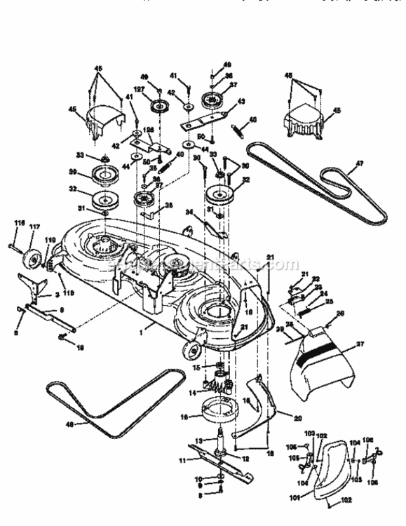 Page J Diagram and Parts List for 917251630  Craftsman Lawn Tractor
