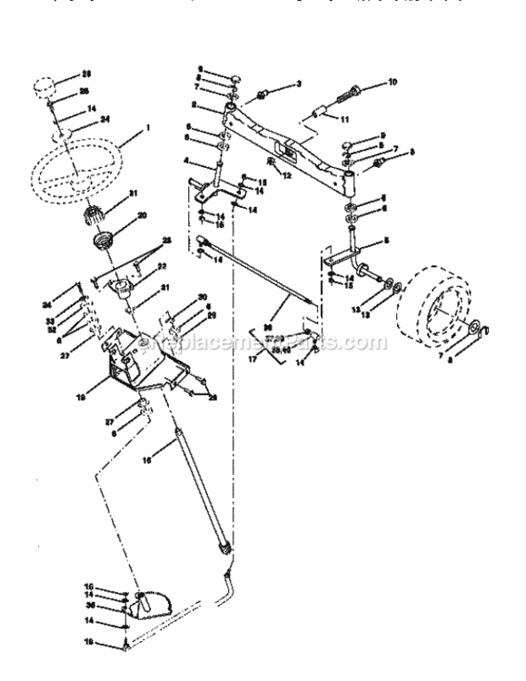 Page D Diagram and Parts List for 917251630  Craftsman Lawn Tractor