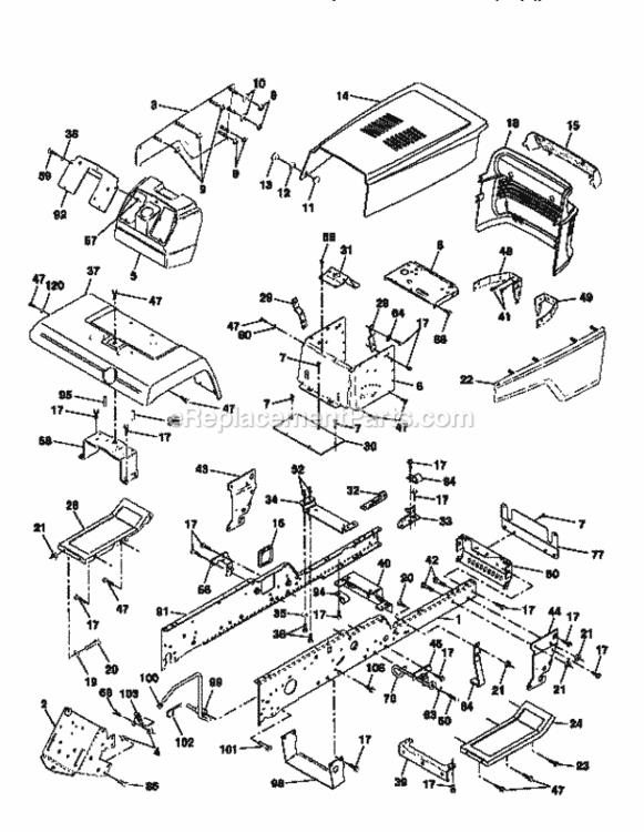 Page B Diagram and Parts List for 917251640  Craftsman Lawn Tractor