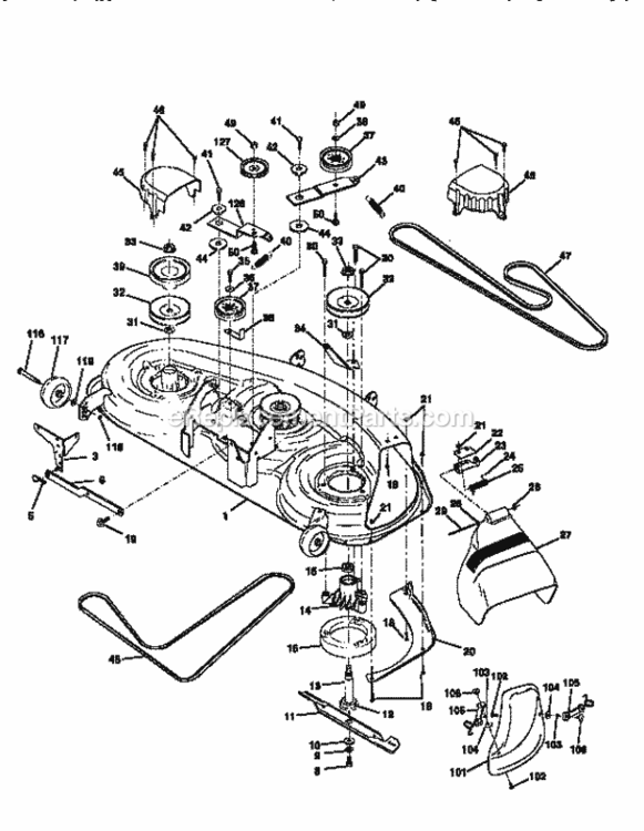 Page H Diagram and Parts List for 917251640  Craftsman Lawn Tractor