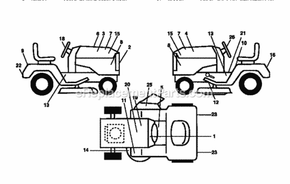 Page I Diagram and Parts List for 917251640  Craftsman Lawn Tractor