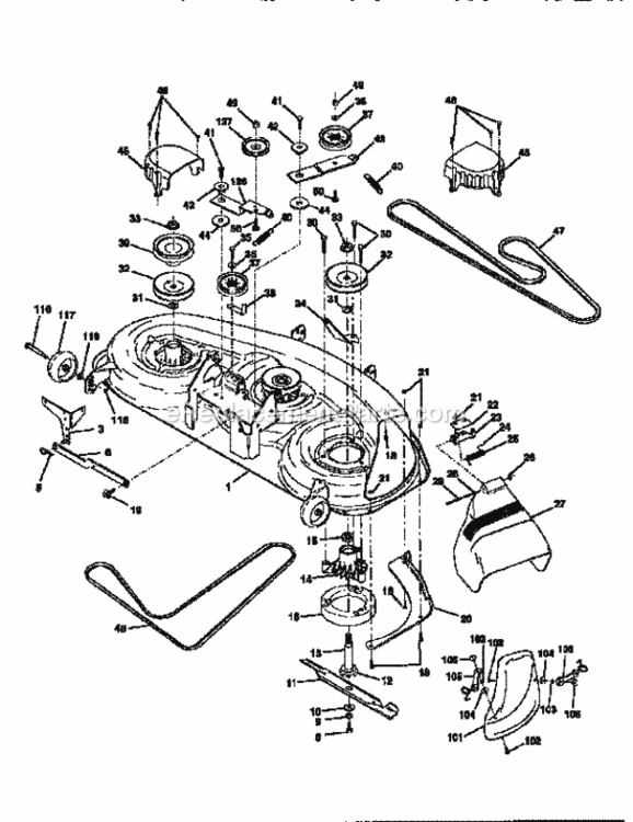 Page H Diagram and Parts List for 917251641  Craftsman Lawn Tractor