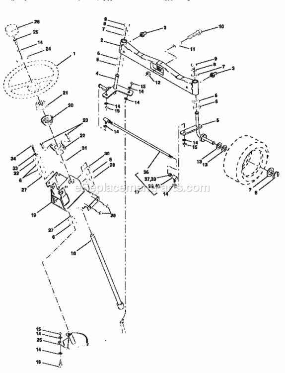 Page D Diagram and Parts List for 917251642  Craftsman Lawn Tractor