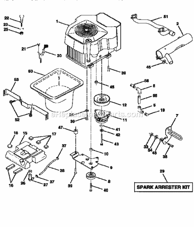 Page E Diagram and Parts List for 917251650  Craftsman Lawn Tractor