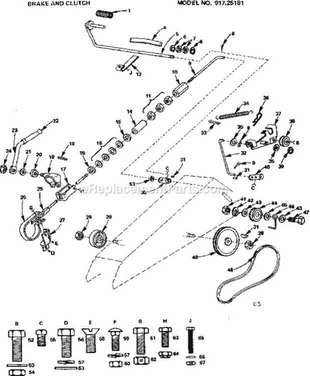 Page C Diagram and Parts List for 91725181  Craftsman Lawn Tractor