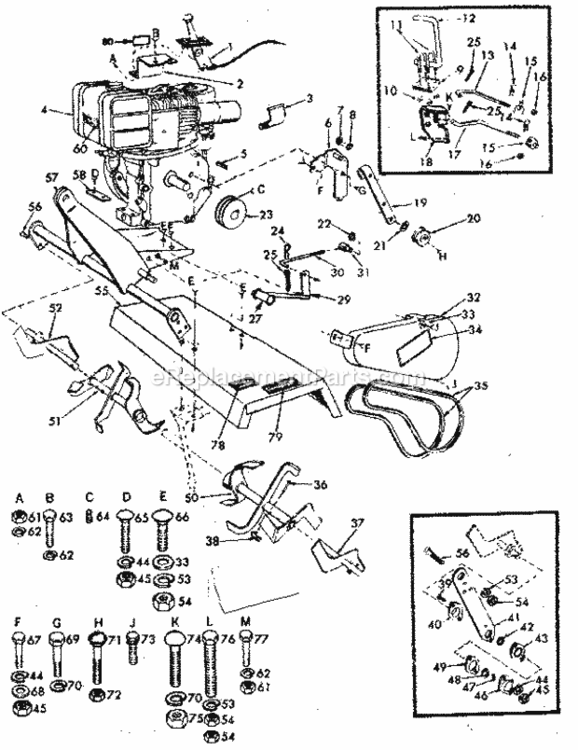 Page A Diagram and Parts List for 917251885  Craftsman Tiller