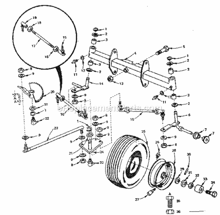 Page E Diagram and Parts List for 91725190  Craftsman Lawn Tractor