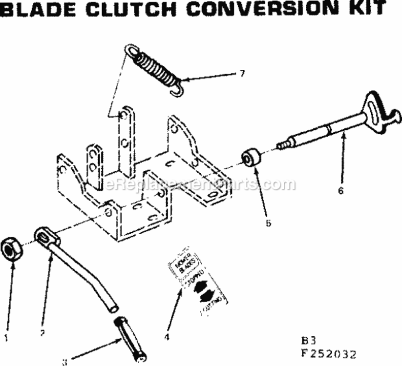 Page B Diagram and Parts List for 917252032  Craftsman Lawn Mower