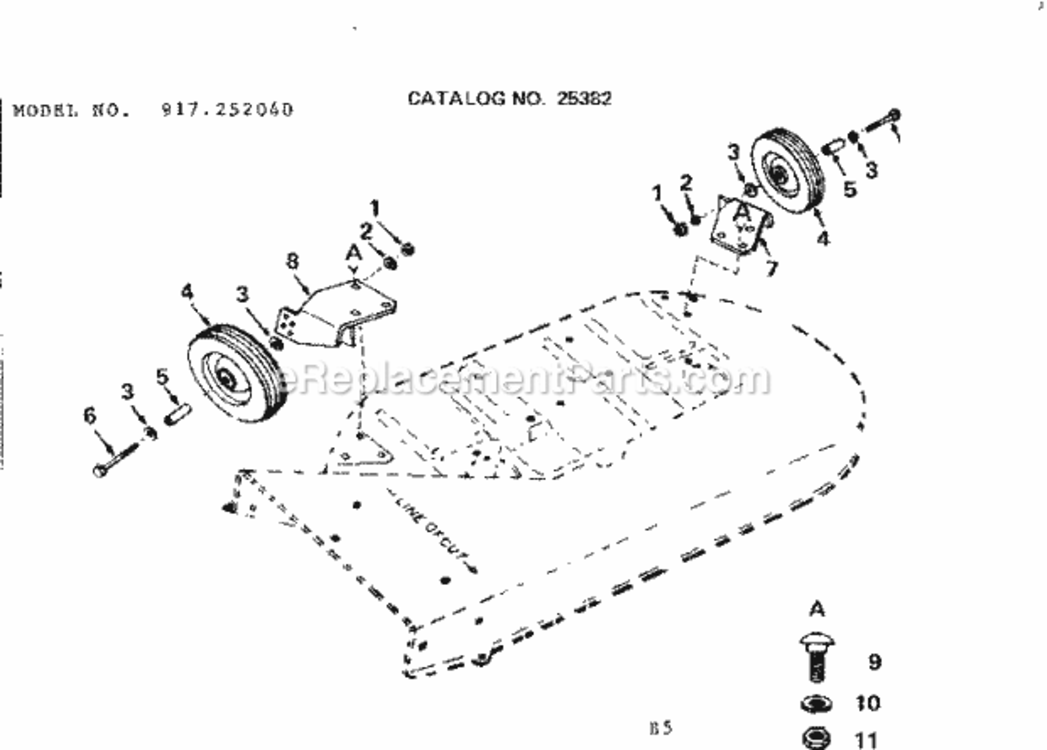Page B Diagram and Parts List for 917252040  Craftsman Lawn Mower