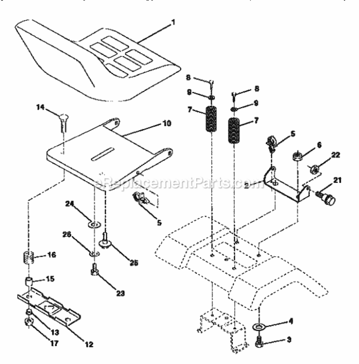 Page E Diagram and Parts List for 917252450  Craftsman Lawn Tractor