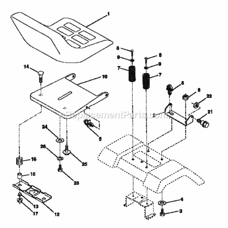 Page E Diagram and Parts List for 917252500  Craftsman Lawn Tractor