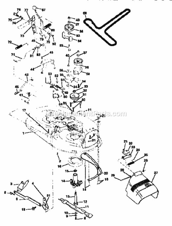 Mower Diagram and Parts List for 917252501  Craftsman Lawn Tractor
