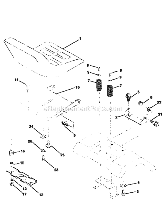 Seat_Assembly Diagram and Parts List for 917252501  Craftsman Lawn Tractor