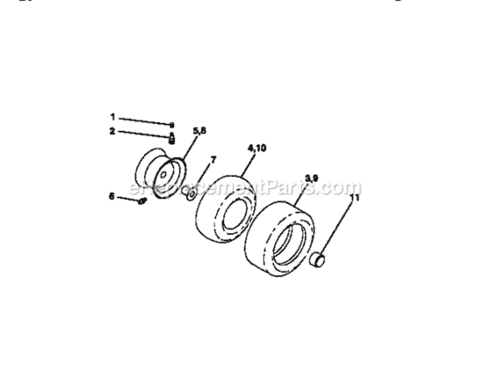 Wheels_And_Tires Diagram and Parts List for 917252501  Craftsman Lawn Tractor