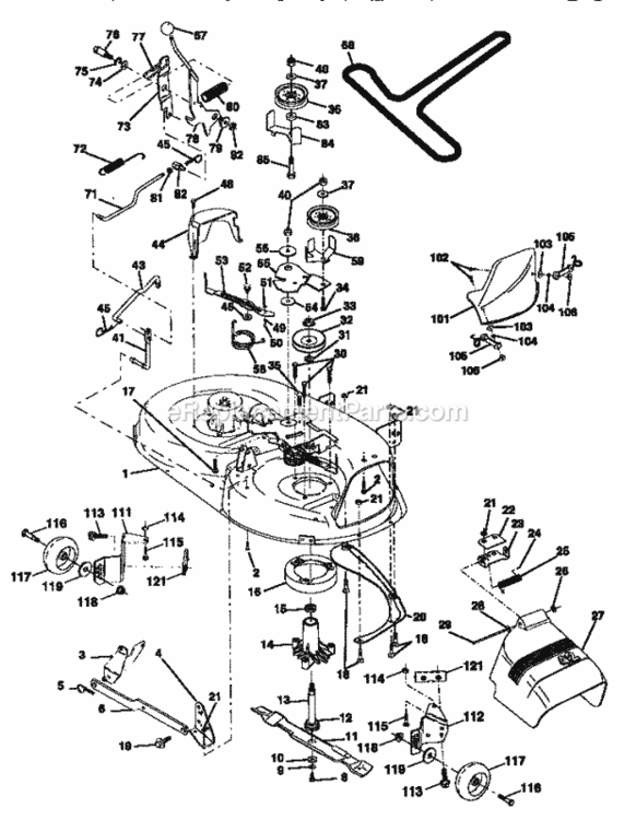 Page J Diagram and Parts List for 917252520  Craftsman Lawn Tractor
