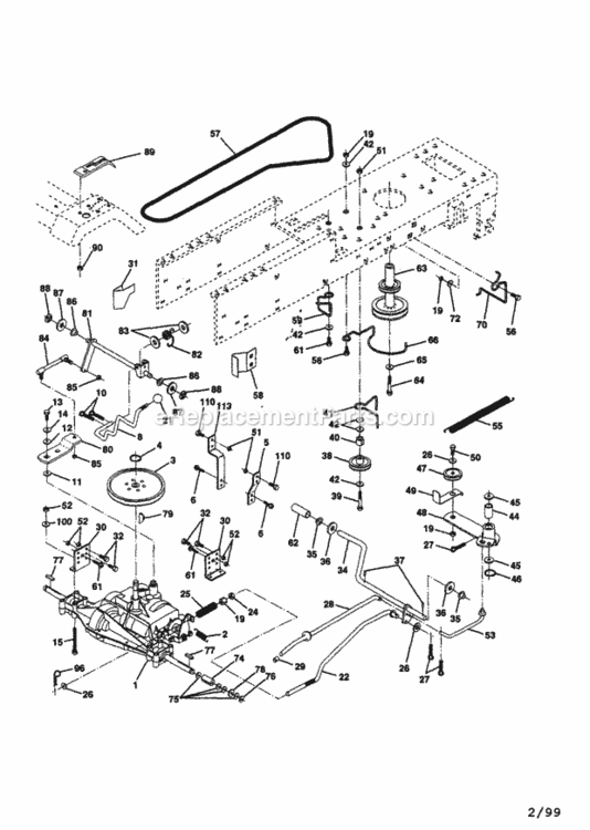 Page C Diagram and Parts List for 917252520  Craftsman Lawn Tractor