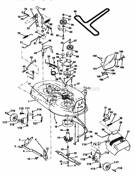 Page J Diagram and Parts List for 917252521  Craftsman Lawn Tractor