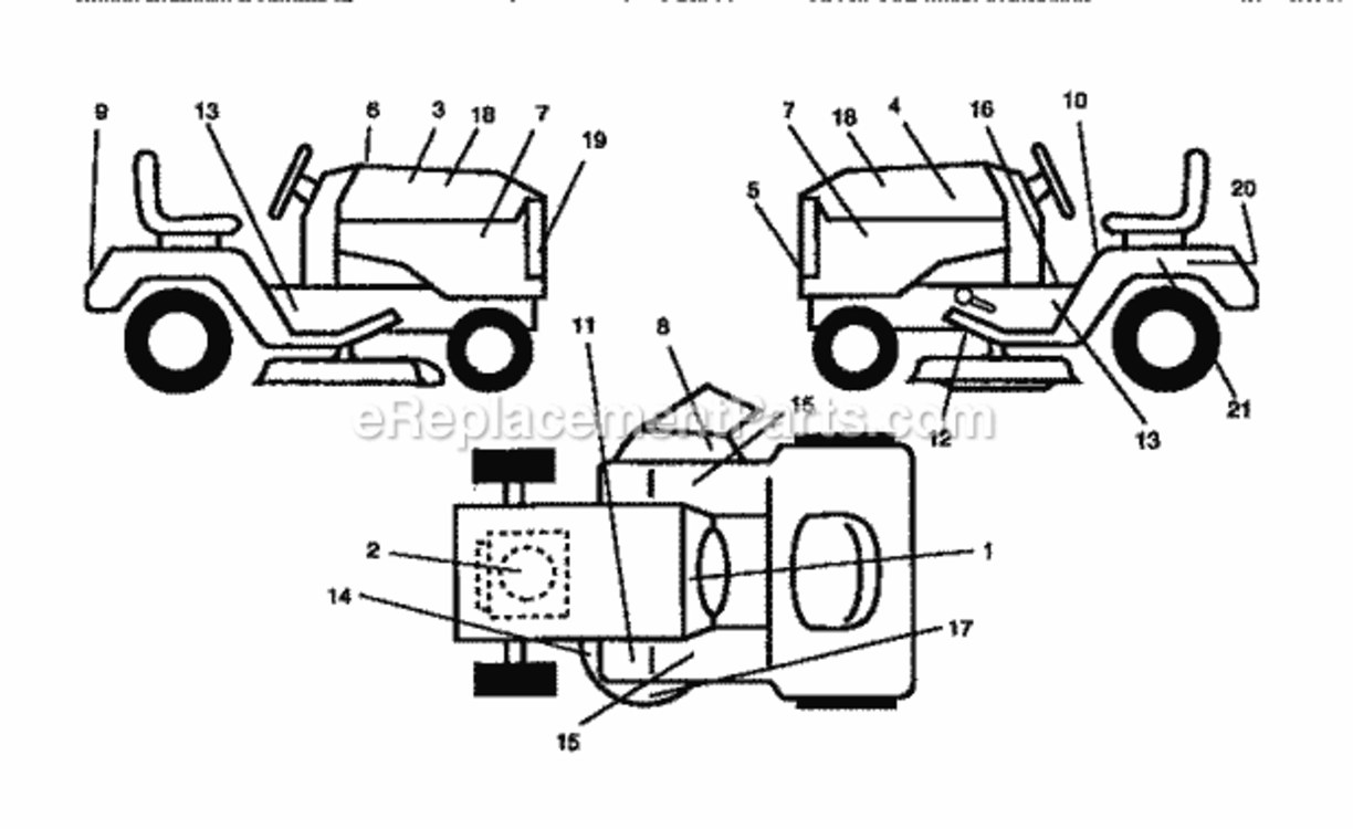 Page F Diagram and Parts List for 917252521  Craftsman Lawn Tractor