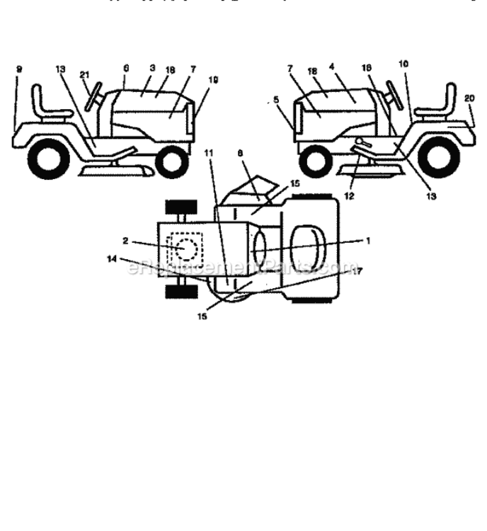 Page F Diagram and Parts List for 917252522  Craftsman Lawn Tractor
