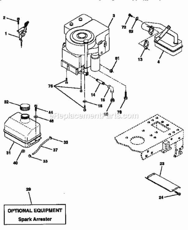 Page H Diagram and Parts List for 917252522  Craftsman Lawn Tractor