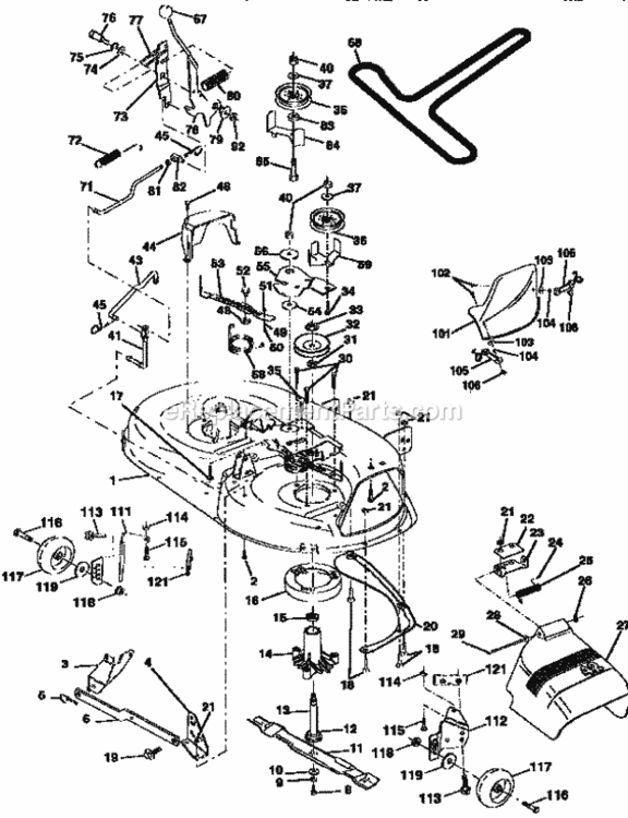 Page J Diagram and Parts List for 917252530  Craftsman Lawn Tractor