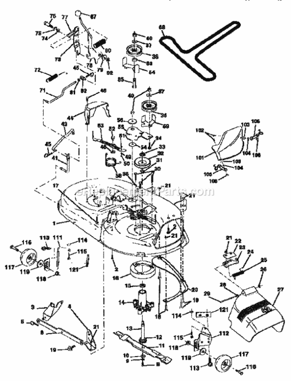 Page J Diagram and Parts List for 917252532  Craftsman Lawn Tractor