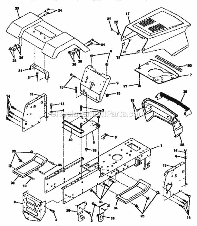Page B Diagram and Parts List for 917252532  Craftsman Lawn Tractor