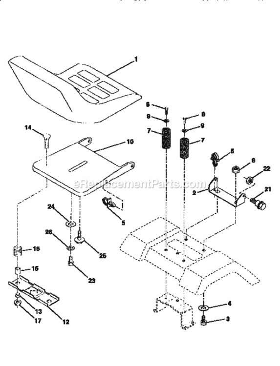 Page E Diagram and Parts List for 917252532  Craftsman Lawn Tractor