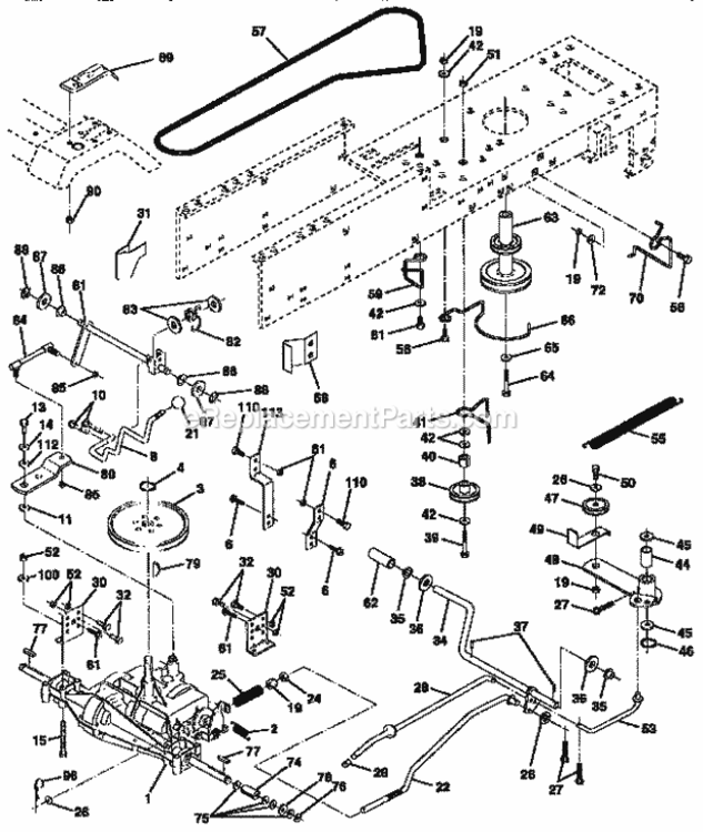 Page C Diagram and Parts List for 917252540  Craftsman Lawn Tractor