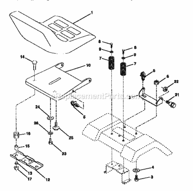 Page E Diagram and Parts List for 917252540  Craftsman Lawn Tractor