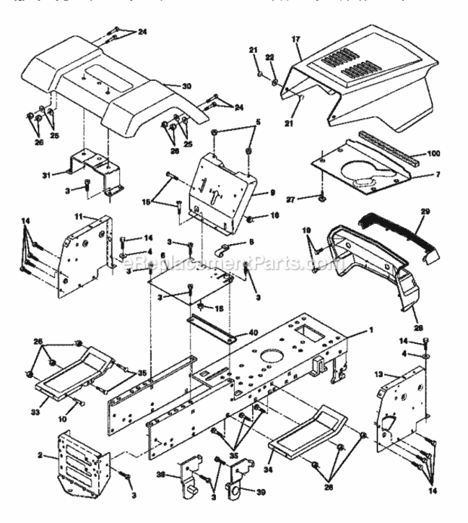 Page B Diagram and Parts List for 917252541  Craftsman Lawn Tractor
