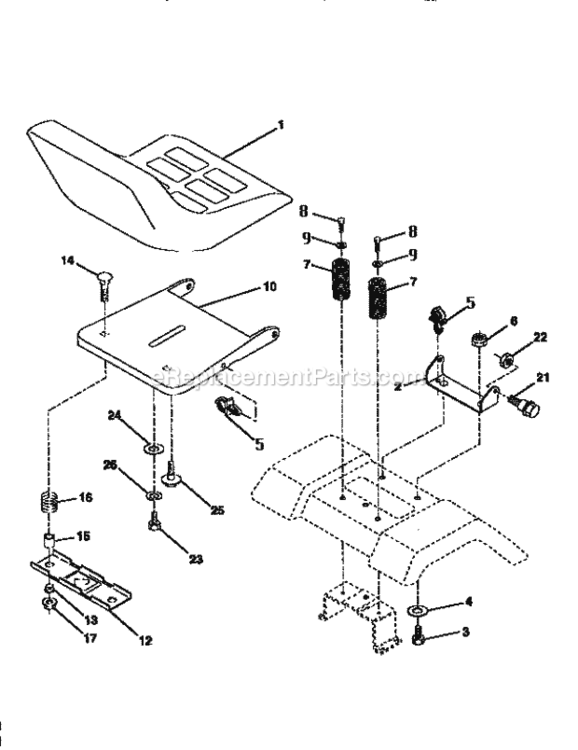 Page E Diagram and Parts List for 917252541  Craftsman Lawn Tractor