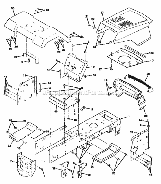 Page B Diagram and Parts List for 917252542  Craftsman Lawn Tractor