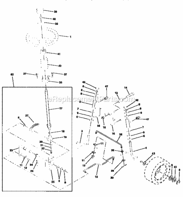Page D Diagram and Parts List for 917252542  Craftsman Lawn Tractor