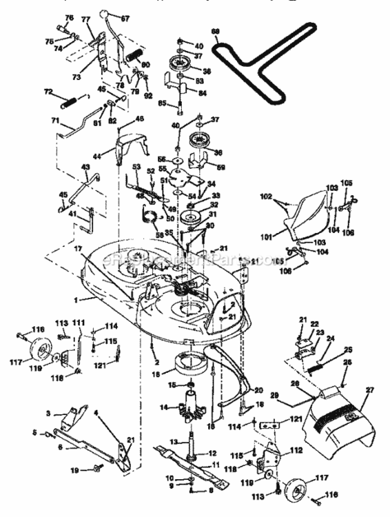 Page J Diagram and Parts List for 917252560  Craftsman Lawn Tractor
