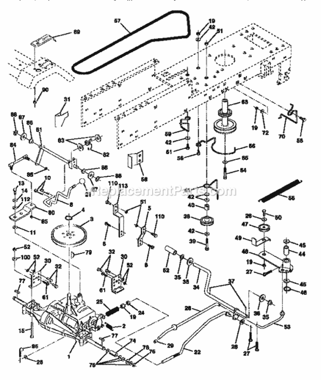 Page C Diagram and Parts List for 917252560  Craftsman Lawn Tractor