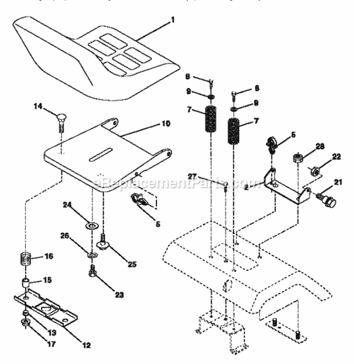 Page E Diagram and Parts List for 917252560  Craftsman Lawn Tractor