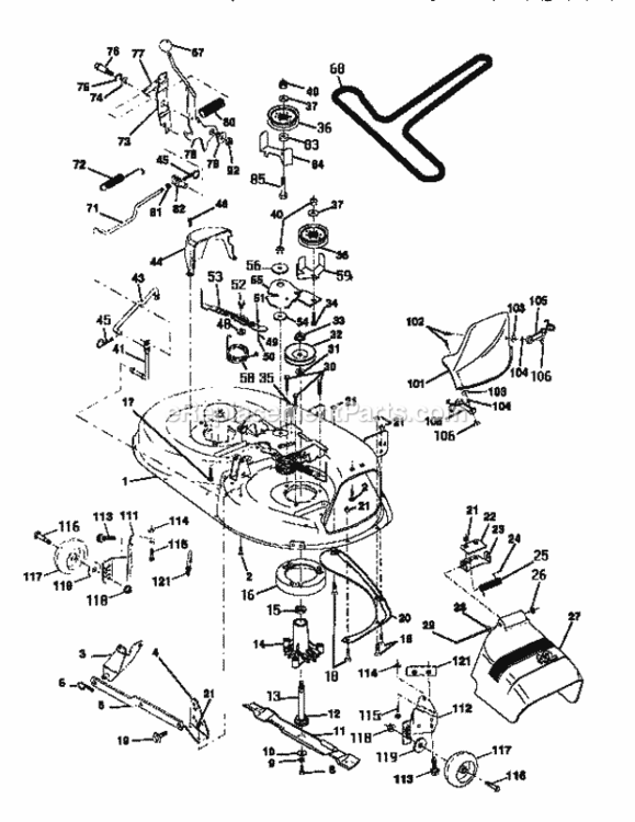 Page J Diagram and Parts List for 917252561  Craftsman Lawn Tractor