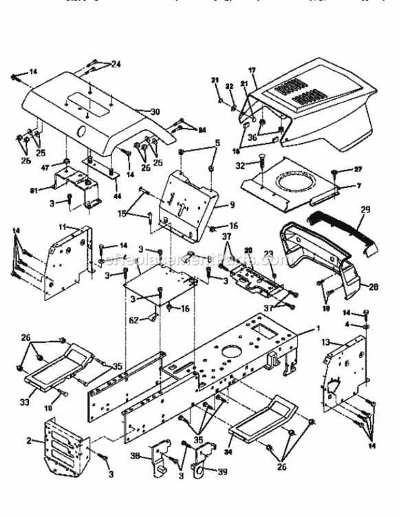Page B Diagram and Parts List for 917252561  Craftsman Lawn Tractor