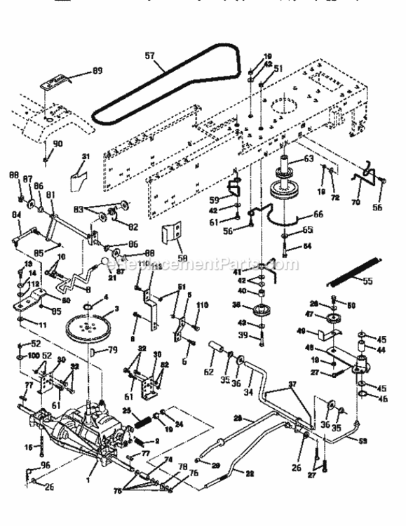 Page C Diagram and Parts List for 917252561  Craftsman Lawn Tractor