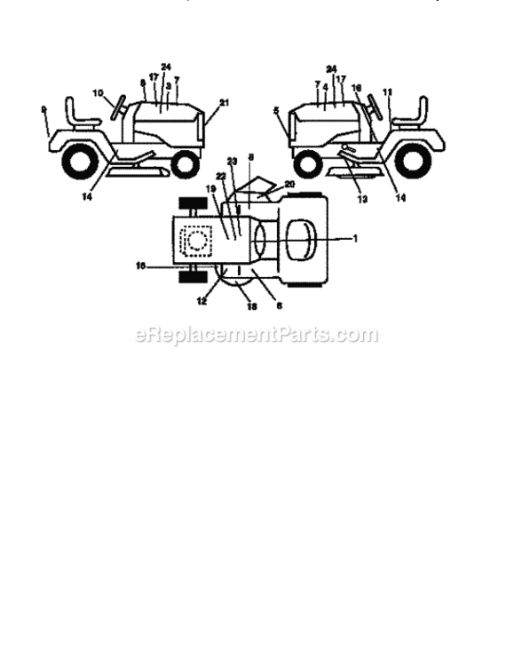 Page F Diagram and Parts List for 917252561  Craftsman Lawn Tractor