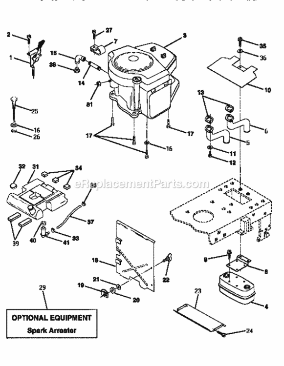Page H Diagram and Parts List for 917252561  Craftsman Lawn Tractor